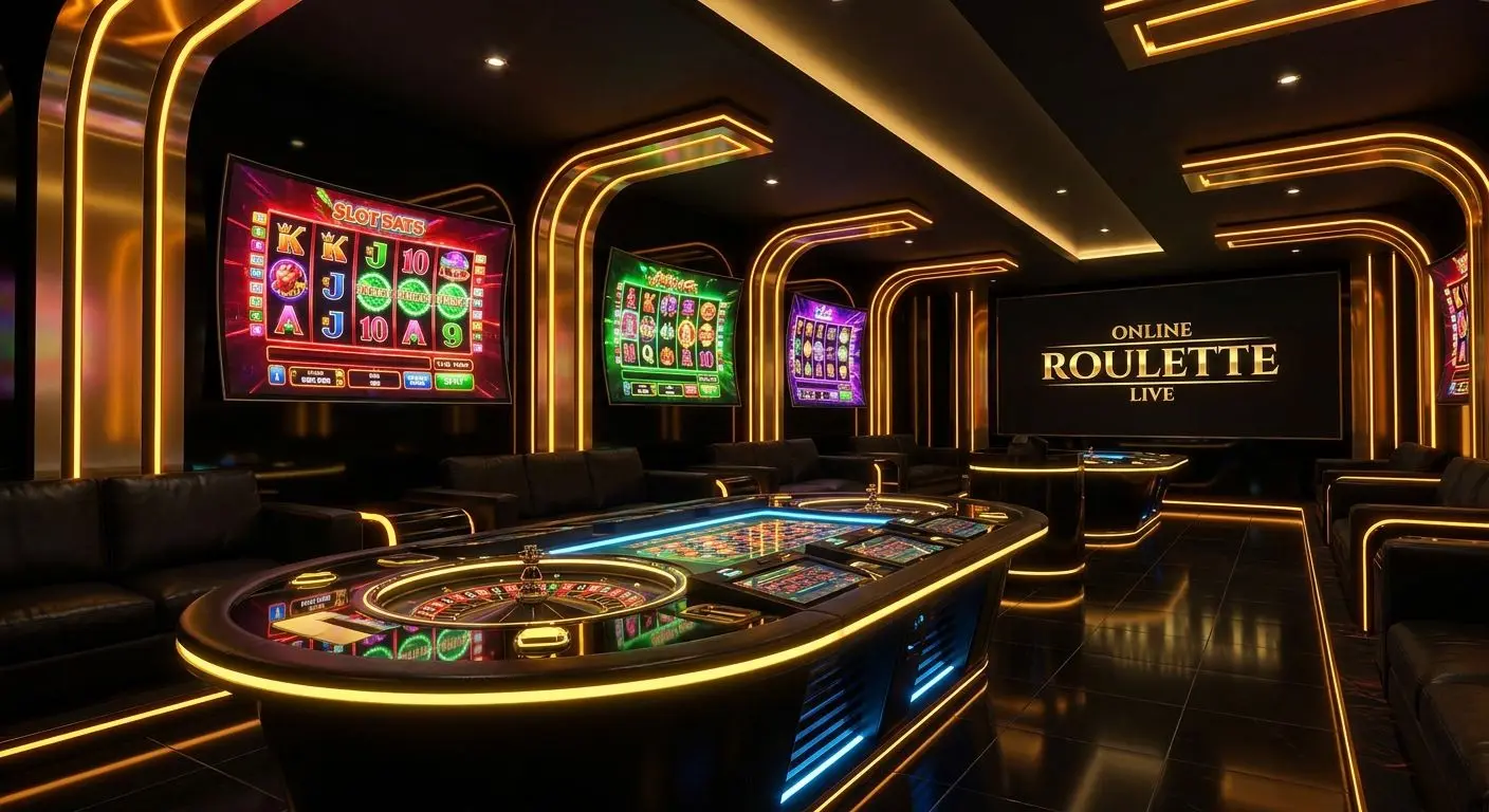 Area digitale con roulette e slot in stile Bwin