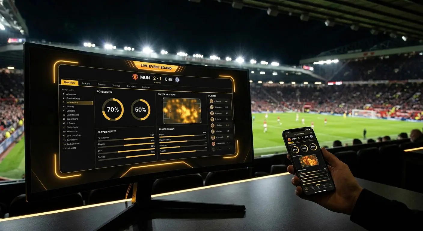 Schermata calcio e quote live in stile Bwin