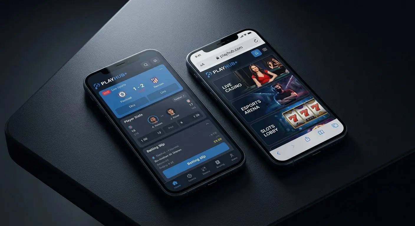 Confronto tra app bwin e versione mobile su due smartphone