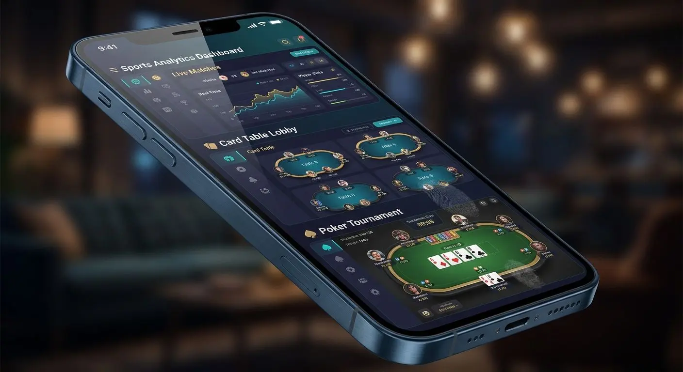 Schermata composita dell’app bwin con sport, giochi e poker