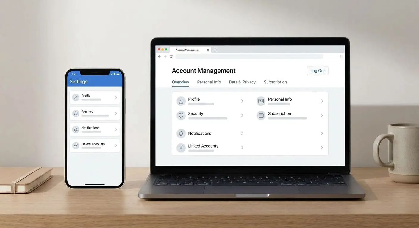 Interfaccia mobile e desktop per gestione conto online