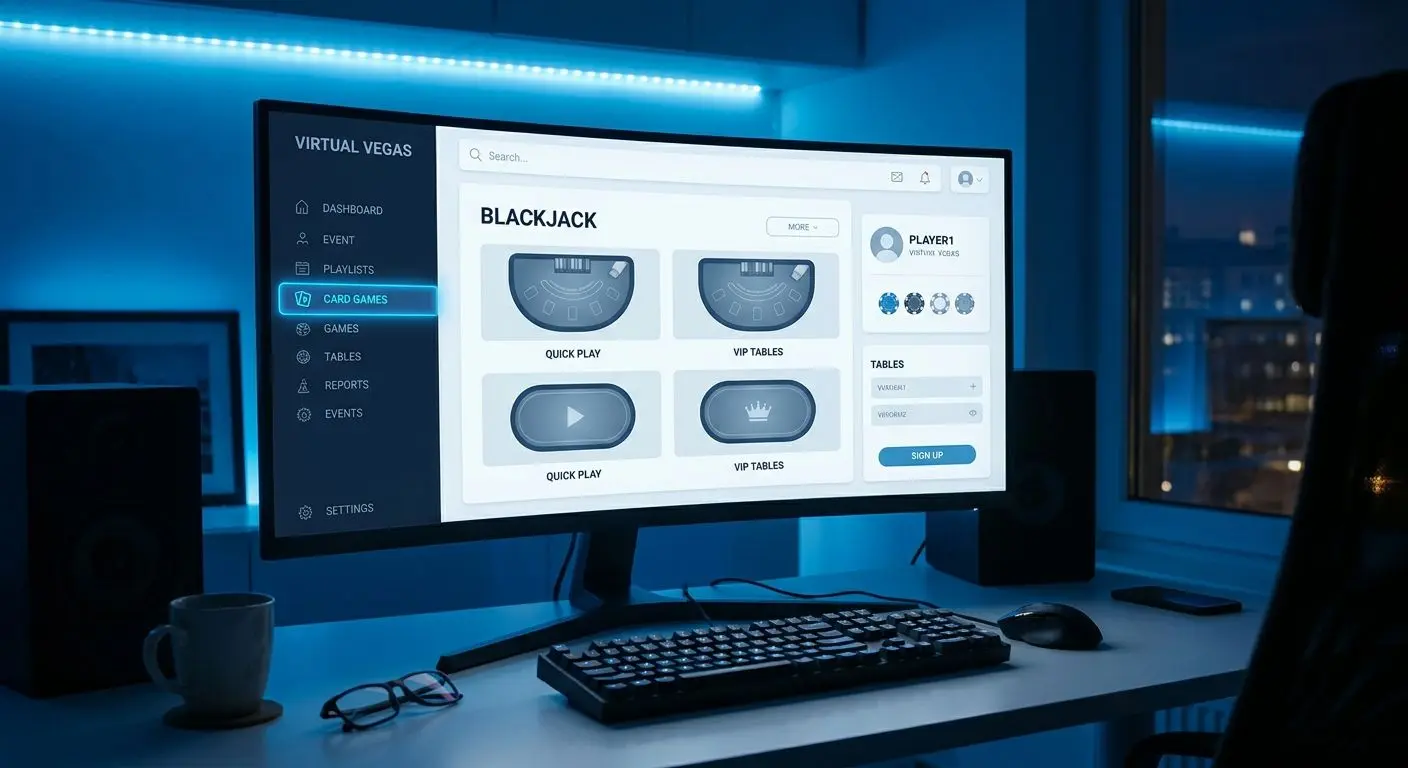 Interfaccia desktop con categoria giochi di carte evidenziata